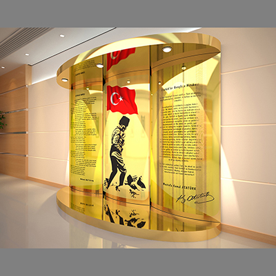 Gold  Atatürk ve Şehit Köşeleri, Makam Panosu, Üç Panel