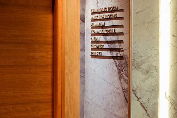 Acrylic cut-out floor information signage	