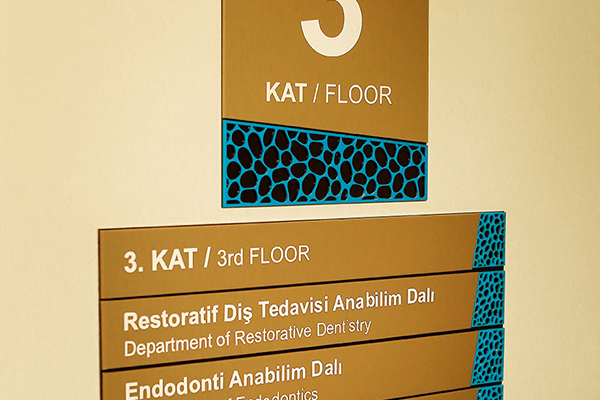 acrylic floor information hospital sign