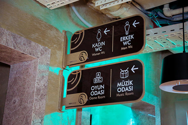 acrylic hotel blade pictogram sign