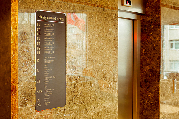 acrylic hotel floor information sign