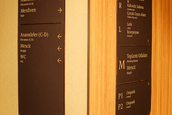 acrylic hotel floor information sign	