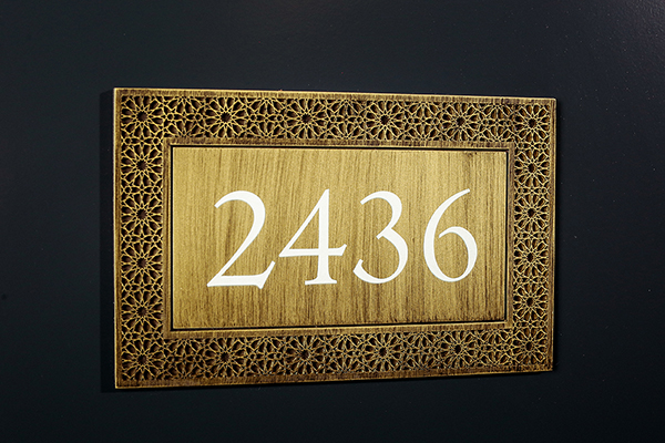 acrylic pattern door number sign