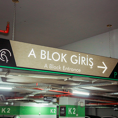 Acrylic Signage Board - Ceiling Wall Signage - Wayfinding