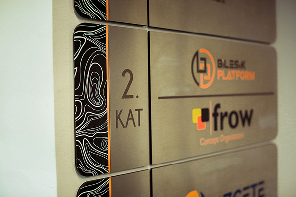 acrylic, stainless steel floor information signage