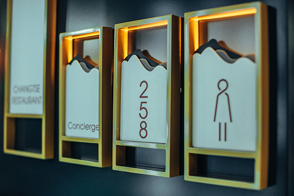 acrylic stainless steel illuminated door number, pictogram sign