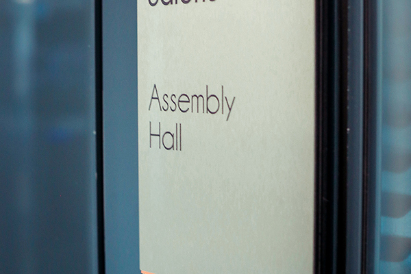 acrylic, stainless steel pictogram door signage	