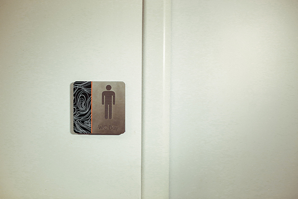 acrylic, stainless steel pictogram door signage	