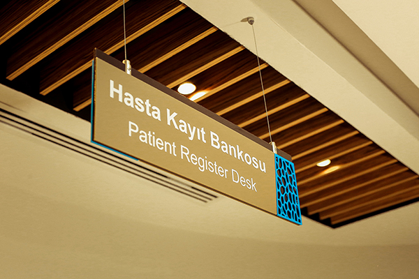 acrylic suspended directional sign	