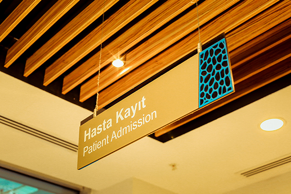 acrylic suspended directional sign	