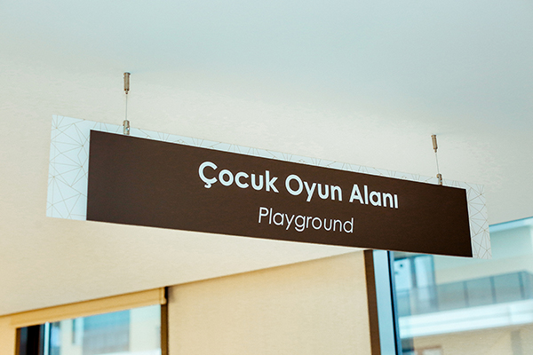 acrylic suspended floor information, directional sign	