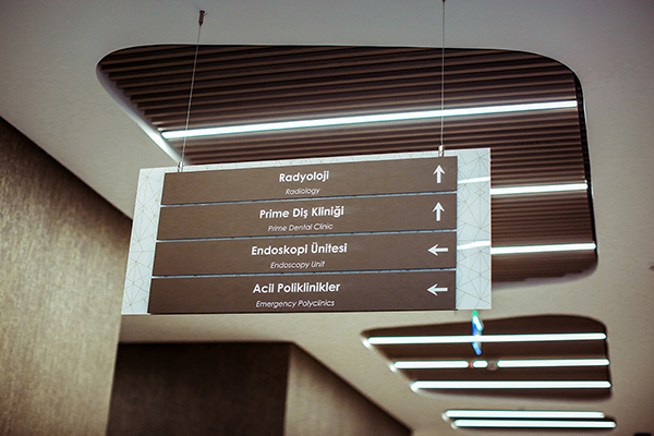 acrylic suspended floor information, directional sign	
