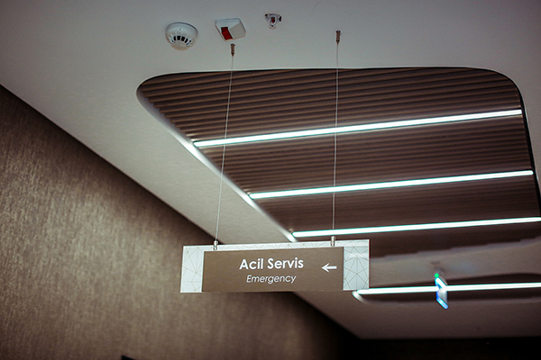 acrylic suspended floor information, directional sign