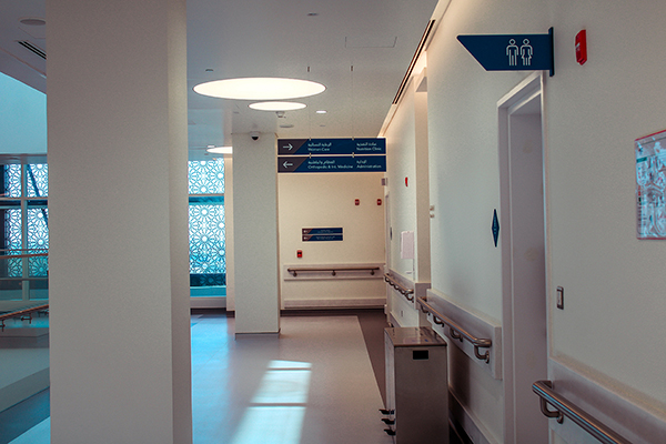 Acrylic Suspended Signage, Blade Signage, Hospital Signage	