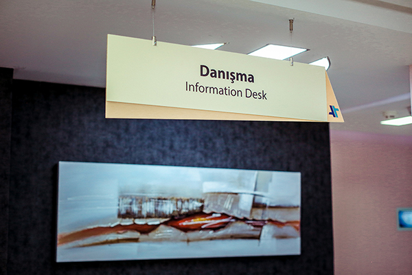 Acrylic Suspended Signage, Hospital Signage, Reception Sign