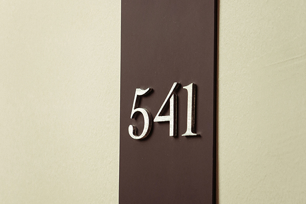 aluminum door number sign