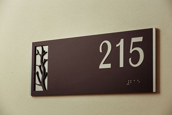 aluminum door number sign
