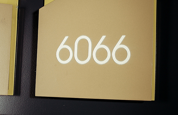 aluminum door number sign