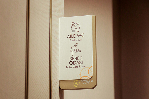 aluminum hotel mall blade pictogram sign	