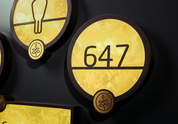 aluminum illuminated door number sign