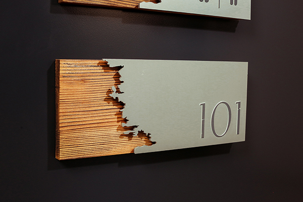 Anodized Aluminum - Wooden Door Number, Door Number Sign