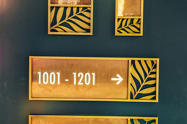 brass stainless steel floor information sign	