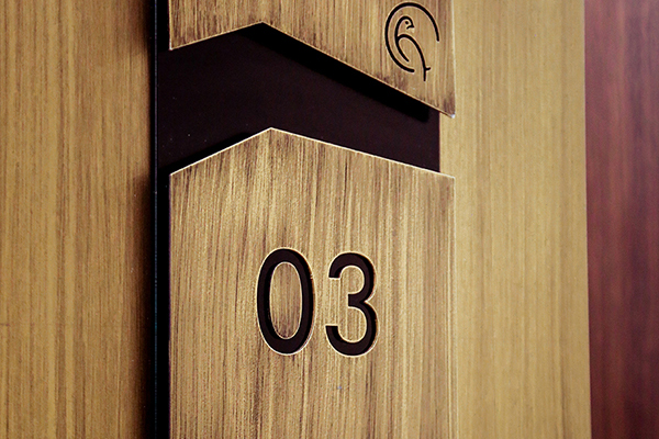 brushed brass door number sign