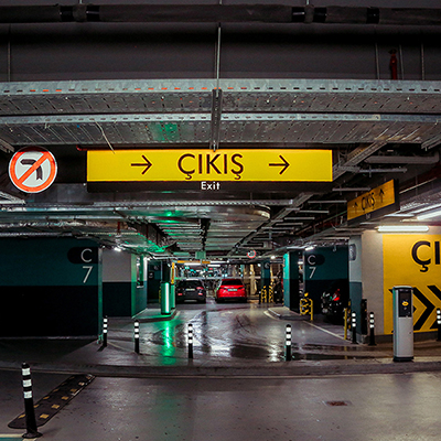 Car Park Directional Signage - Suspended Acrylic Signage Board