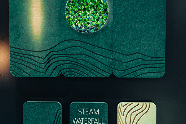 corian brand name uv print pattern signage engraving