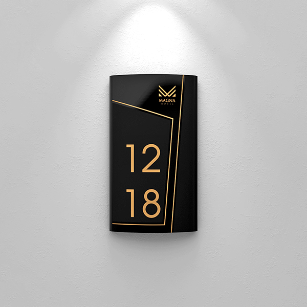 Curved Door Number Sign