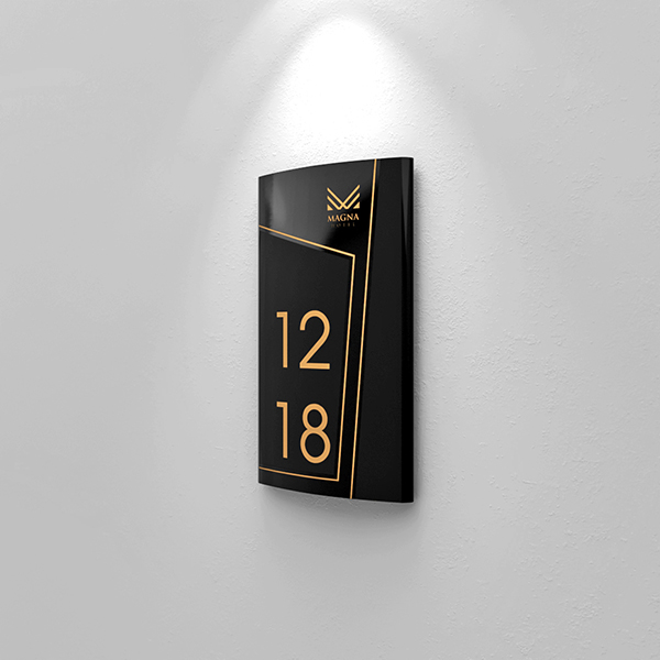 Curved Door Number Sign