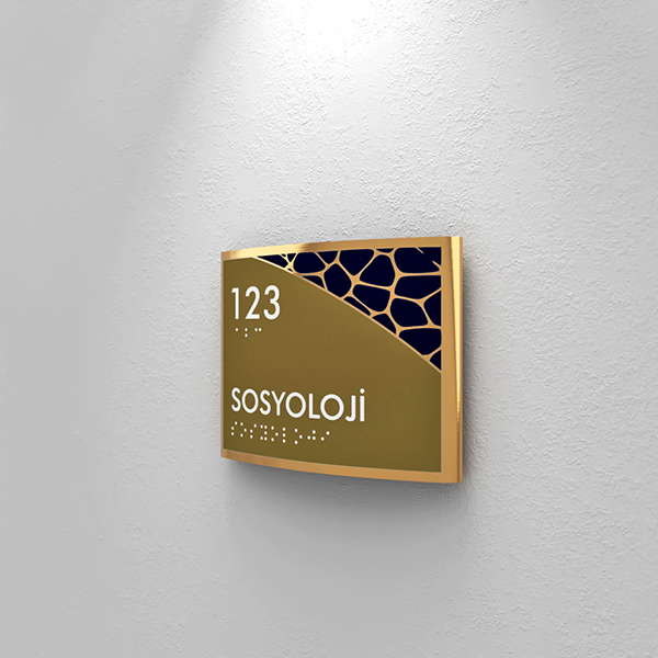 Curved Door Number Sign