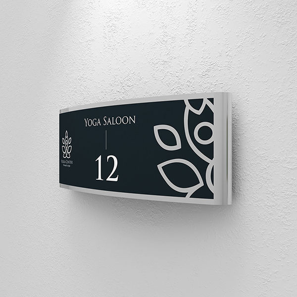 Curved Door Number Sign