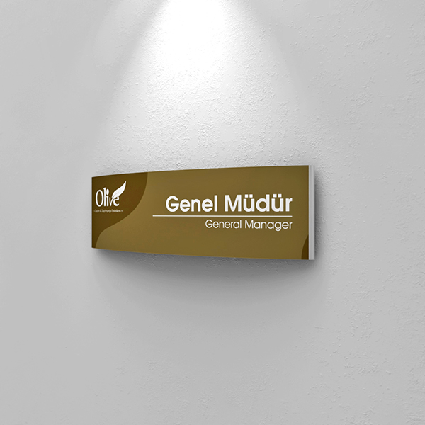 Curved Door Sign