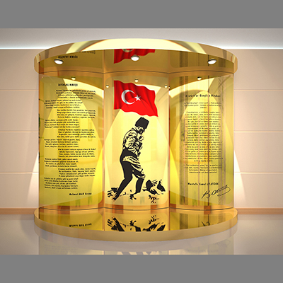 Gold  Atatürk ve Şehit Köşeleri, Makam Panosu, Üç Panel