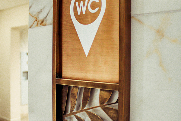 Gold Stainless Steel Pictogram Signage- Wc Door Sign