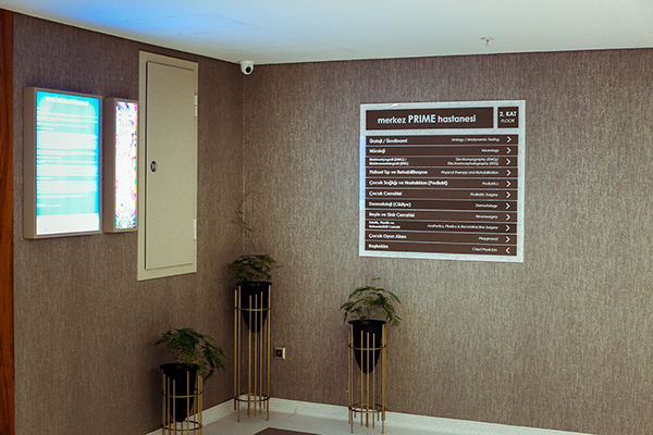 hospital acrylic floor information signage	