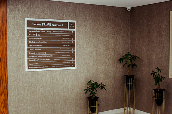 hospital acrylic floor information signage	