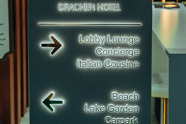 Illuminated Signage Exterior - Outdoor Sign - Hotel Freestanding