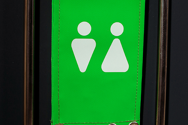 leather pictogram signage, profile pictogram signage	