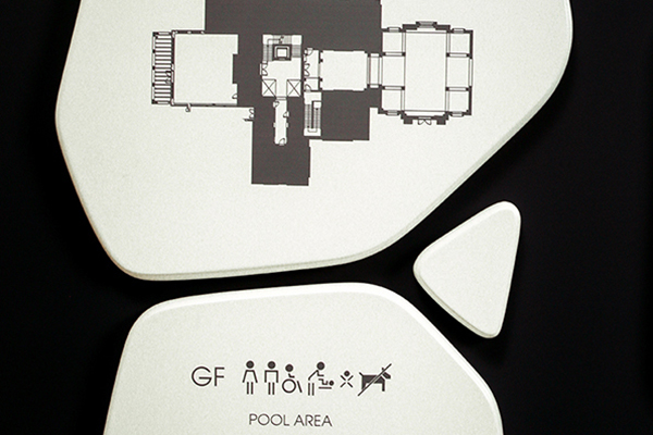 Painted Wood Interior Signage, Floor Information Sign