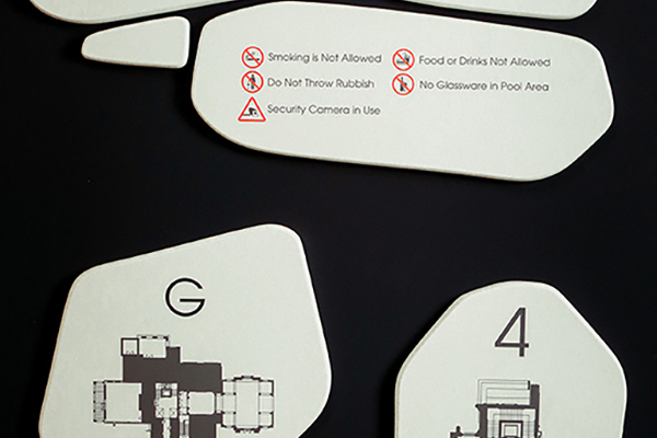 Painted Wood Interior Signage, Floor Information Sign