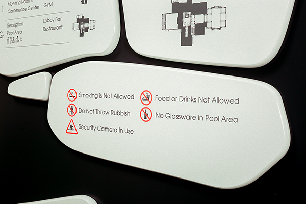 Painted Wood Interior Signage, Floor Information Sign