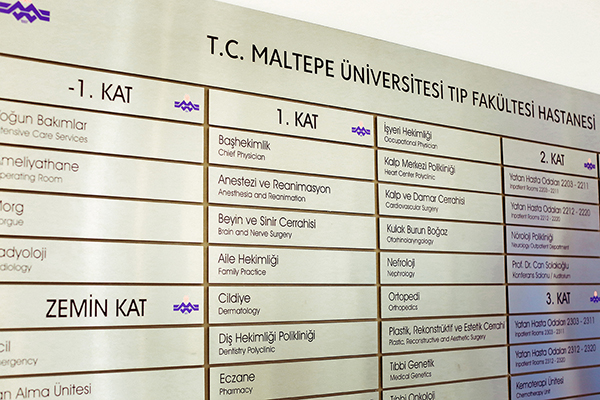 stainless steel floor information sign	