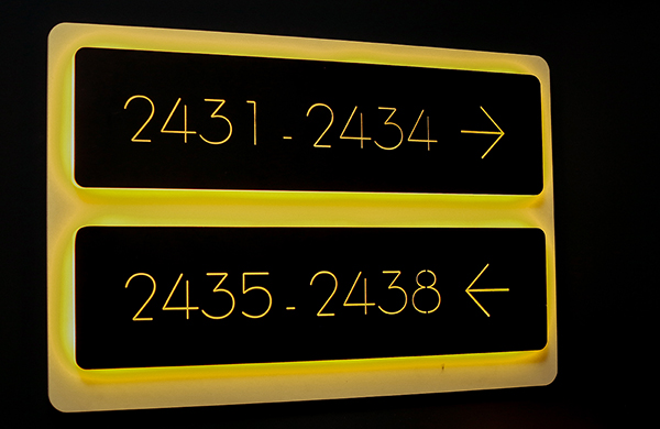 stainless steel illuminated floor information signage