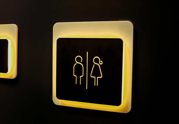 stainless steel illuminated pictogram signage