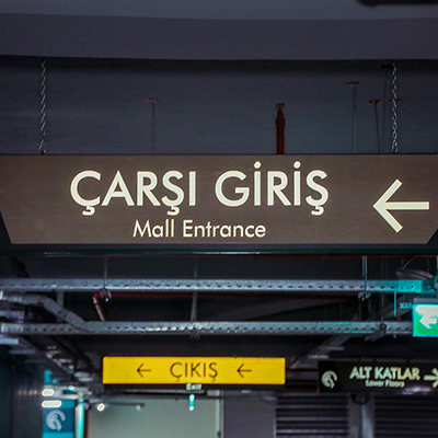 Wall Sign - Car Park Directional Sign - Aluminium Wayfinding