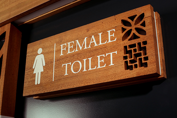 wooden acrylic door pictogram sign