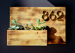Wooden Door Number, Address Signage